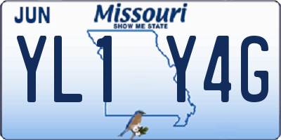 MO license plate YL1Y4G