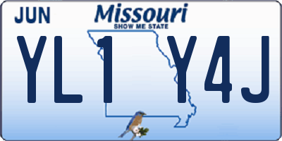 MO license plate YL1Y4J