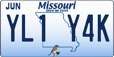 MO license plate YL1Y4K