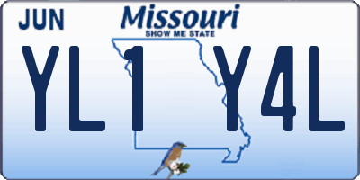 MO license plate YL1Y4L
