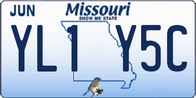 MO license plate YL1Y5C