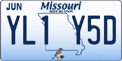 MO license plate YL1Y5D