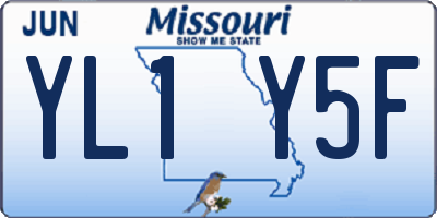 MO license plate YL1Y5F