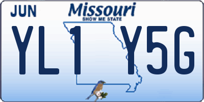 MO license plate YL1Y5G