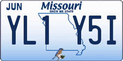 MO license plate YL1Y5I