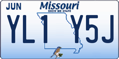MO license plate YL1Y5J