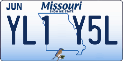 MO license plate YL1Y5L