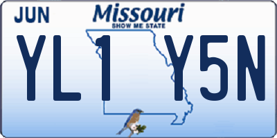 MO license plate YL1Y5N