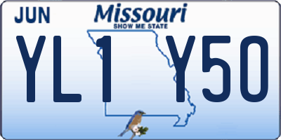 MO license plate YL1Y5O