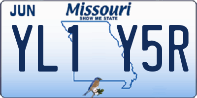 MO license plate YL1Y5R