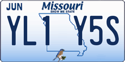 MO license plate YL1Y5S