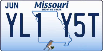 MO license plate YL1Y5T