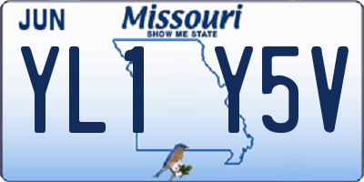 MO license plate YL1Y5V