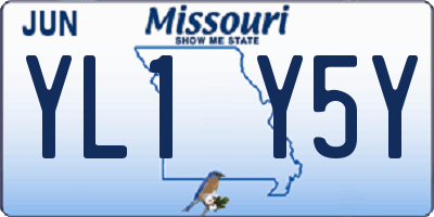 MO license plate YL1Y5Y