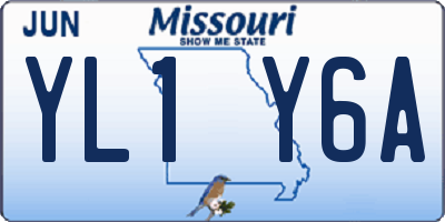 MO license plate YL1Y6A