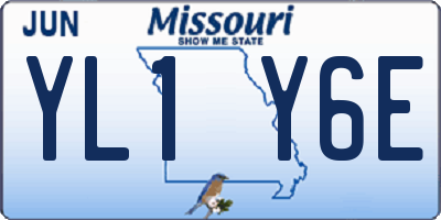 MO license plate YL1Y6E