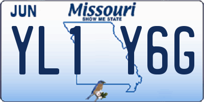 MO license plate YL1Y6G