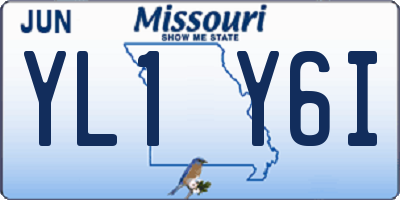 MO license plate YL1Y6I