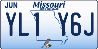 MO license plate YL1Y6J