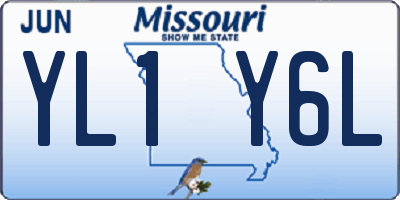 MO license plate YL1Y6L