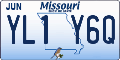 MO license plate YL1Y6Q