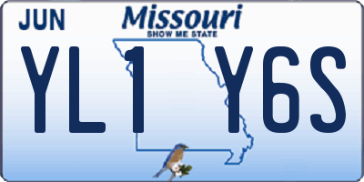 MO license plate YL1Y6S