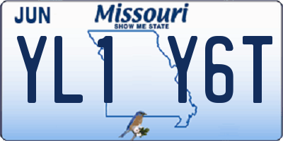 MO license plate YL1Y6T