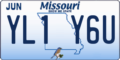 MO license plate YL1Y6U