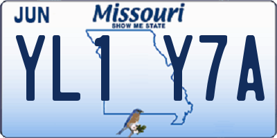 MO license plate YL1Y7A