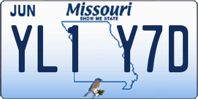 MO license plate YL1Y7D