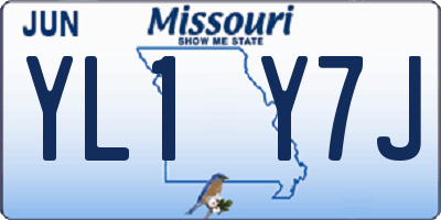 MO license plate YL1Y7J
