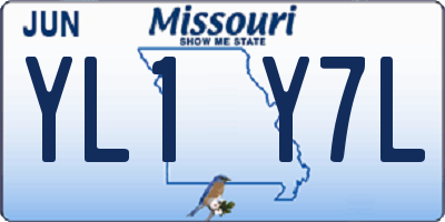 MO license plate YL1Y7L