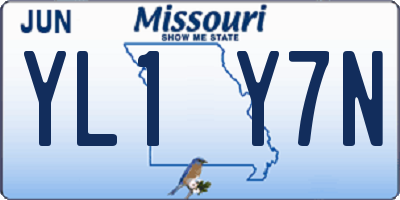 MO license plate YL1Y7N