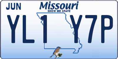 MO license plate YL1Y7P