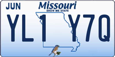 MO license plate YL1Y7Q