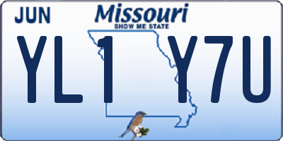MO license plate YL1Y7U