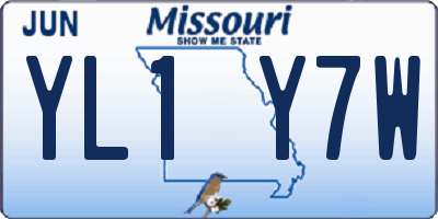 MO license plate YL1Y7W
