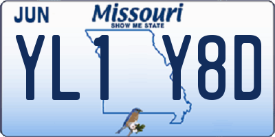 MO license plate YL1Y8D