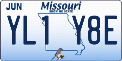 MO license plate YL1Y8E