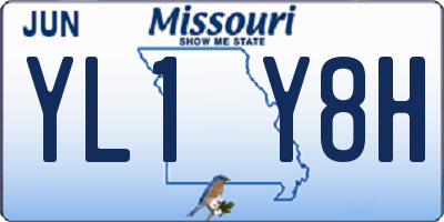 MO license plate YL1Y8H