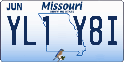 MO license plate YL1Y8I
