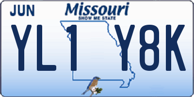 MO license plate YL1Y8K