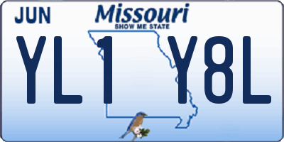 MO license plate YL1Y8L