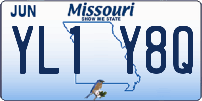 MO license plate YL1Y8Q