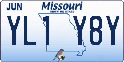 MO license plate YL1Y8Y