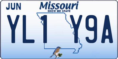 MO license plate YL1Y9A
