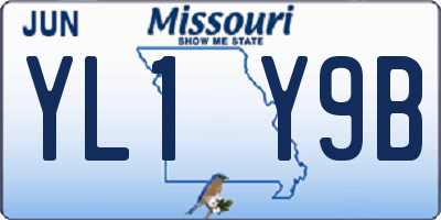 MO license plate YL1Y9B