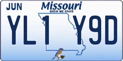 MO license plate YL1Y9D