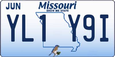 MO license plate YL1Y9I