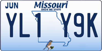 MO license plate YL1Y9K
